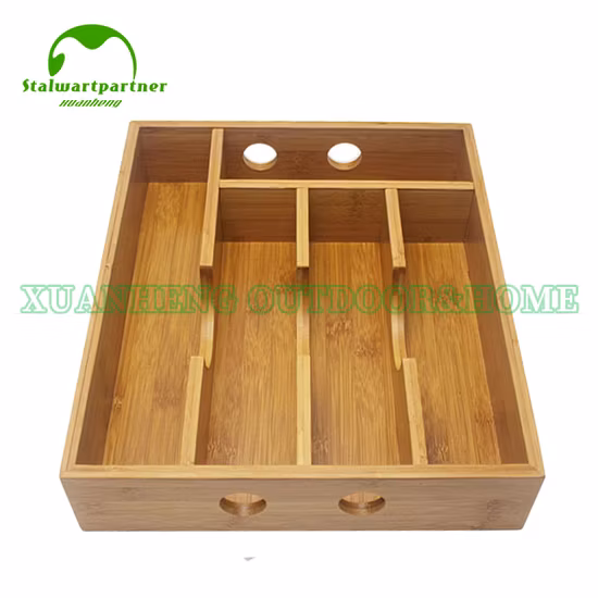 Kitchenware Accessories Expandable Utensil Drawer Organizer Wooden Bamboo Kitchen Cutlery Tray