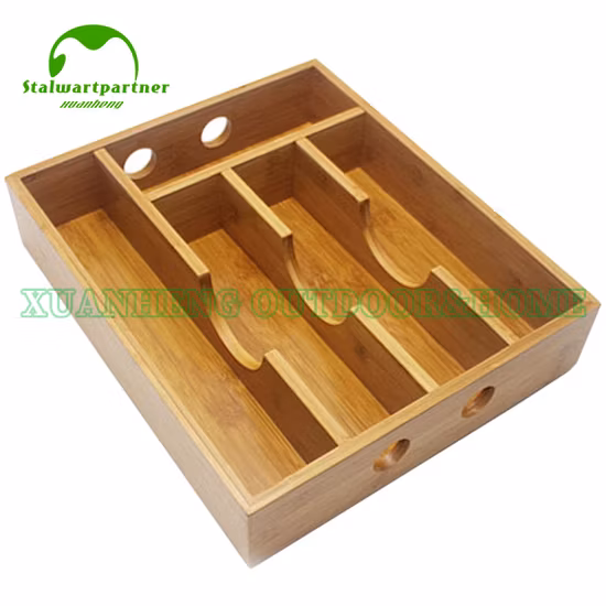 Kitchenware Accessories Expandable Utensil Drawer Organizer Wooden Bamboo Kitchen Cutlery Tray