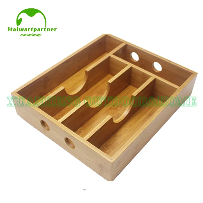 Kitchenware Accessories Expandable Utensil Drawer Organizer Wooden Bamboo Kitchen Cutlery Tray