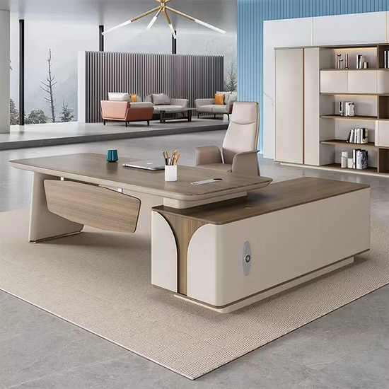 Custom Modern Luxury Wood Office Table Furniture Modular L Shaped CEO Executive Desk